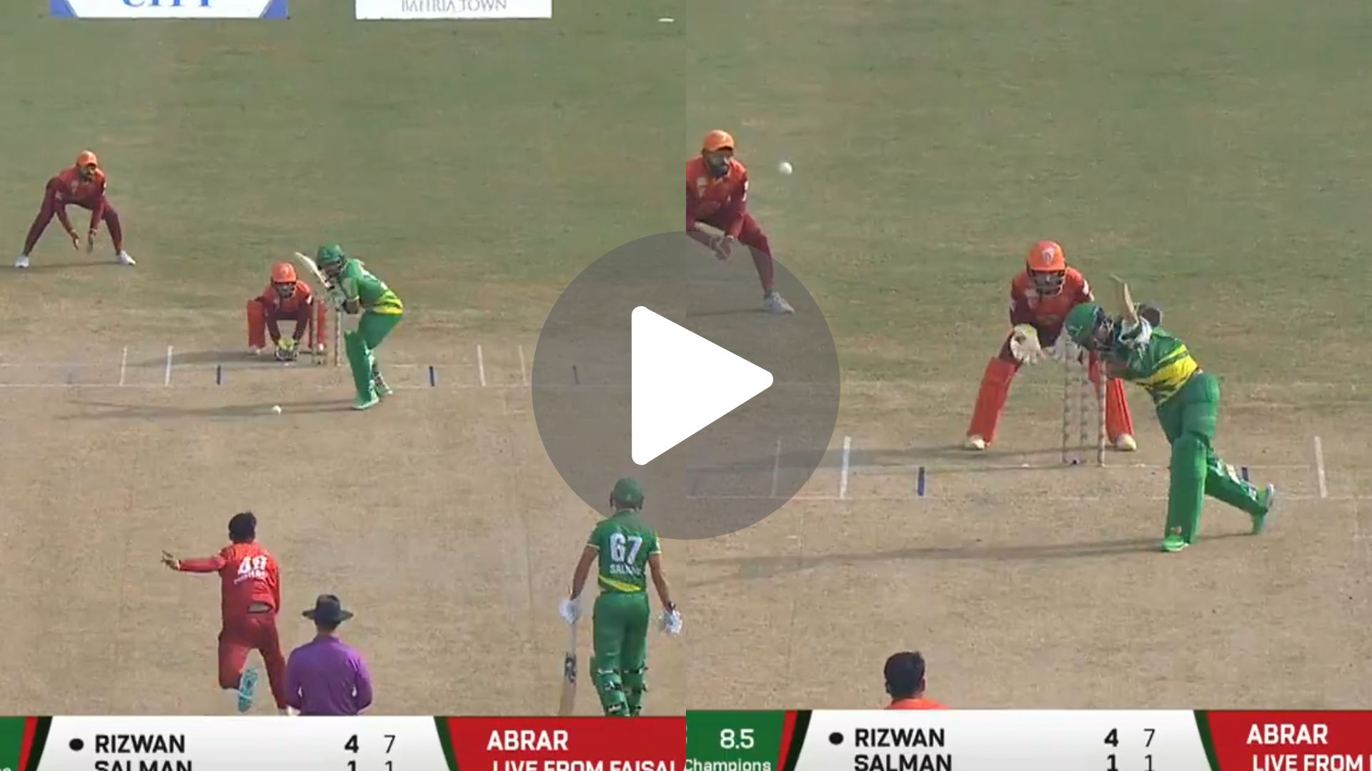 [Watch] Babar Azam Keeps Watching As Rizwan Punishes Abrar With A Kohli Like Six In Champions Cup